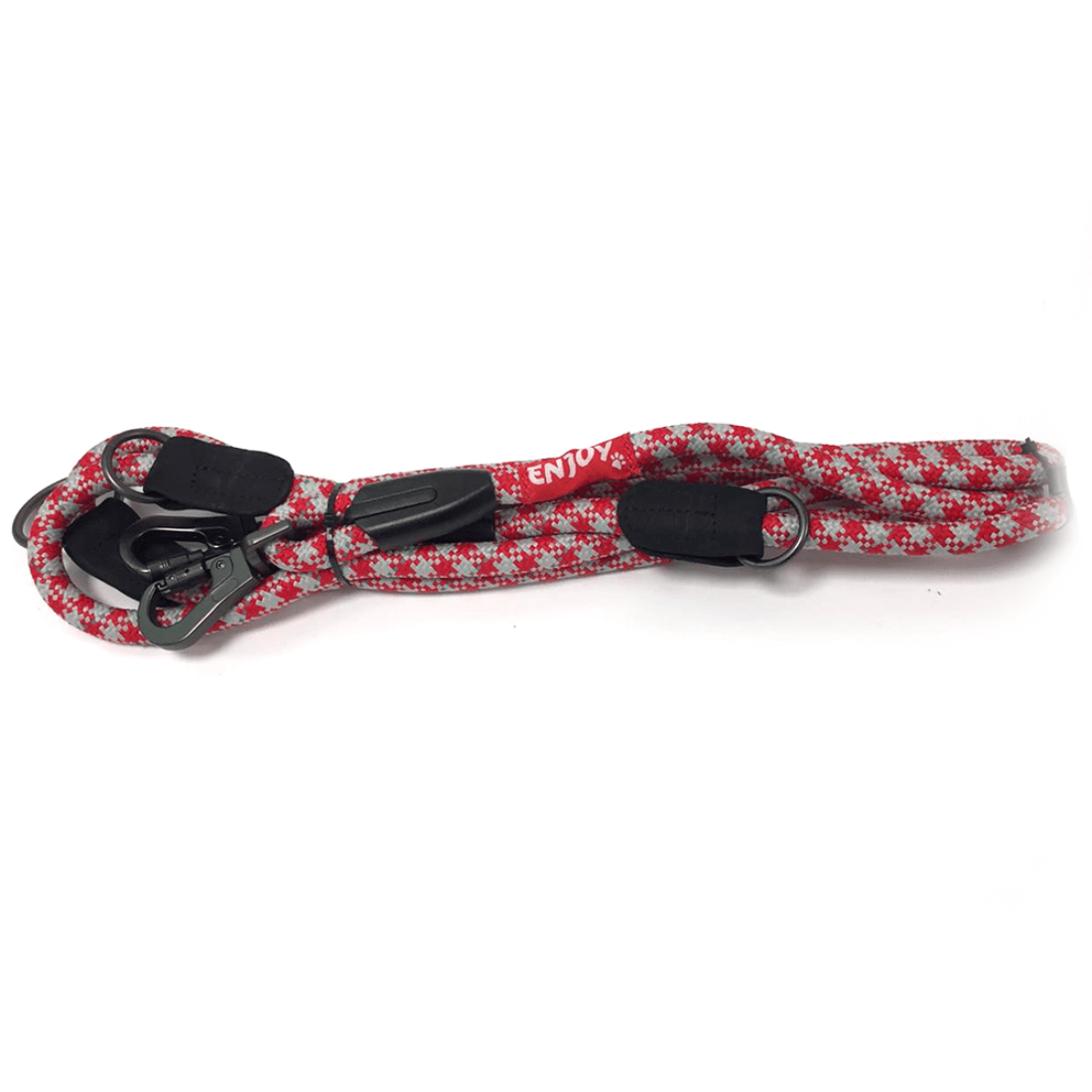 Lesa sport reflectorizanta pentru caini Enjoy HQ Red Strips 1.3x250 cm - Animax
