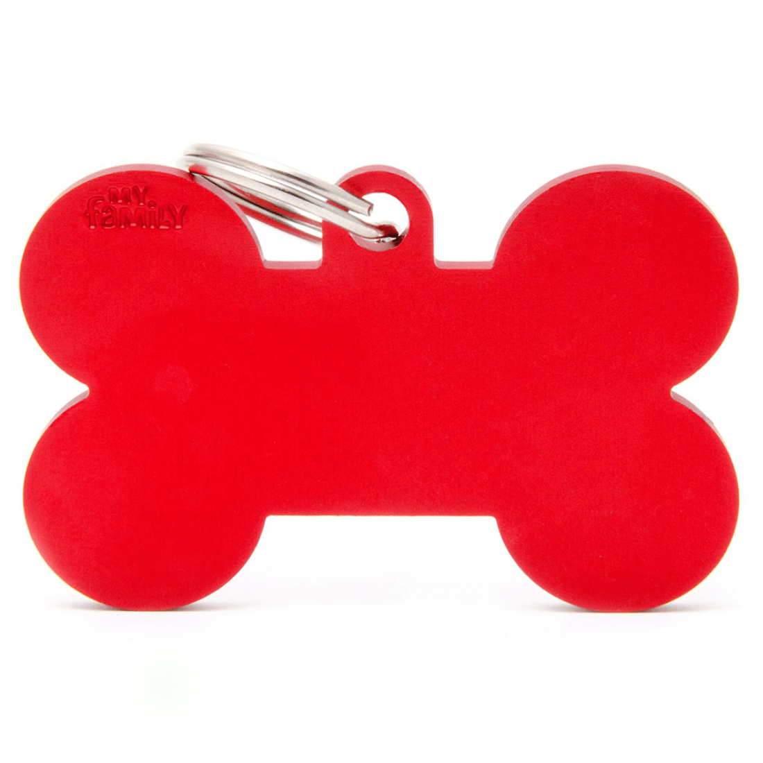 Medalion tag pentru caini MyFamily Os Aluminiu XL Rosu 73796 - Animax