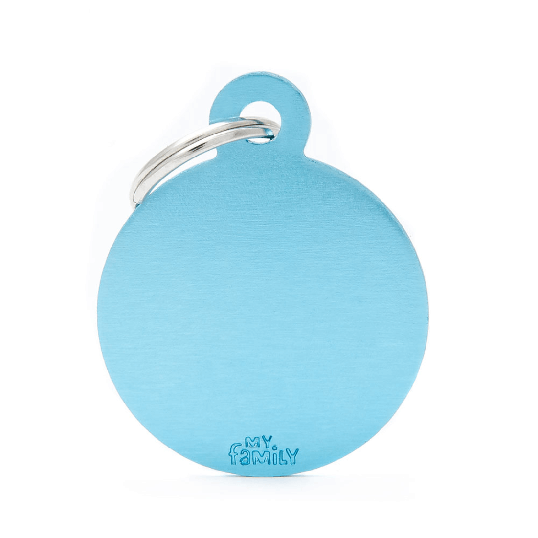 Medalion tag pentru caini MyFamily Rotund Aluminiu L Light Blue 58345 - Animax