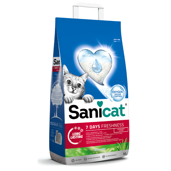 Nisip pentru litiera Sanicat 7Days Aloe 4L - Animax