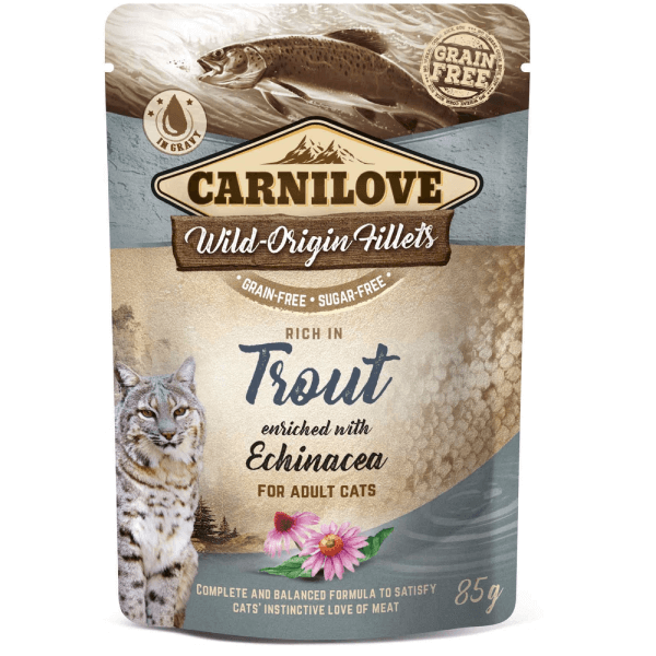 Hrana umeda pentru pisici Carnilove Cat Pastrav&Echinaceea 85g - Animax