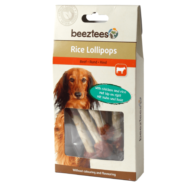 Recompensa pentru caini Beeztees Lollipops Pui&Orez 70g - Animax