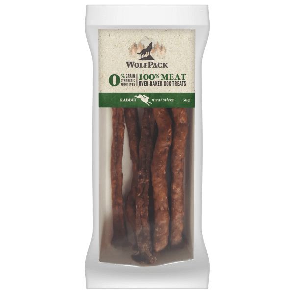 Recompensa pentru caini Wolfpack Pure Meat Sticks Iepure 50g - Animax