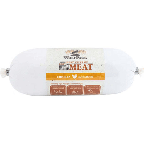 Recompensa pentru caini Wolfpack Sausage Pui 400g - Animax