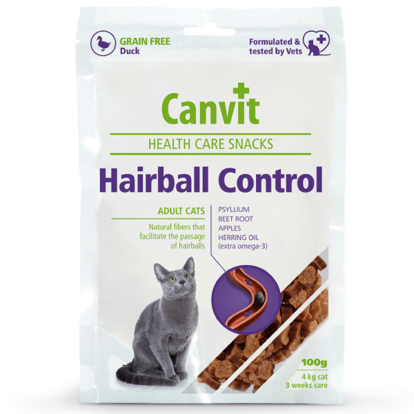 Recompensa pentru pisici Canvit Health Care Snack Hairball 100g - Animax