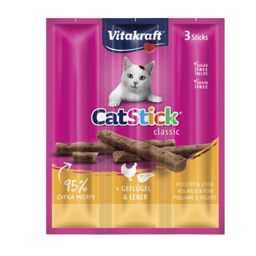 Recompensa pentru pisici Vitakraft Cat Stick Pasare-Ficat 18G - Animax