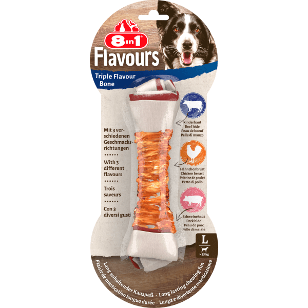 Recompense pentru caini 8in1 Snack Triple Flavour L 1buc 85g - Animax