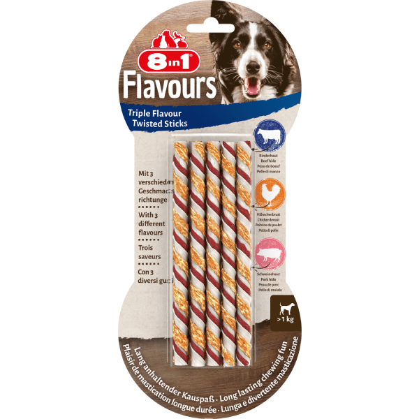 Recompense pentru caini 8in1 Sticks Triple Flavour 10buc 70g - Animax