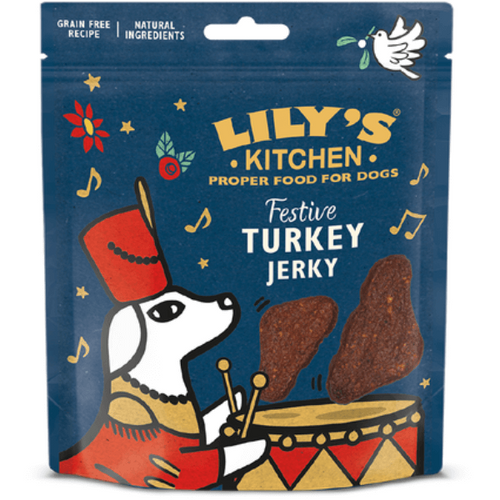 Recompense pentru caini Lily's Kitchen Festive Dog Turkey Jerky 70g - Animax