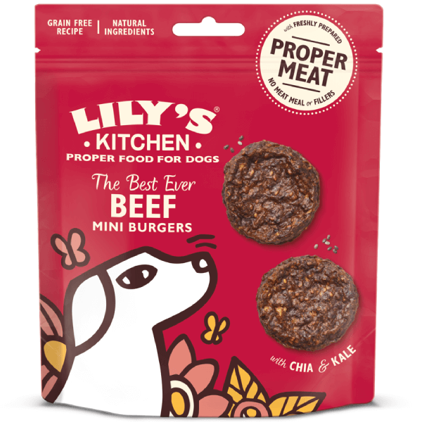 Recompense pentru caini Lily's Kitchen Mini Burgers Vita 70g - Animax