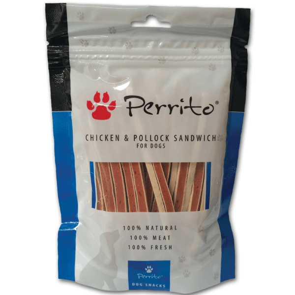Recompense pentru caini Perrito Chicken & Pollock Sandwich 100g - Animax