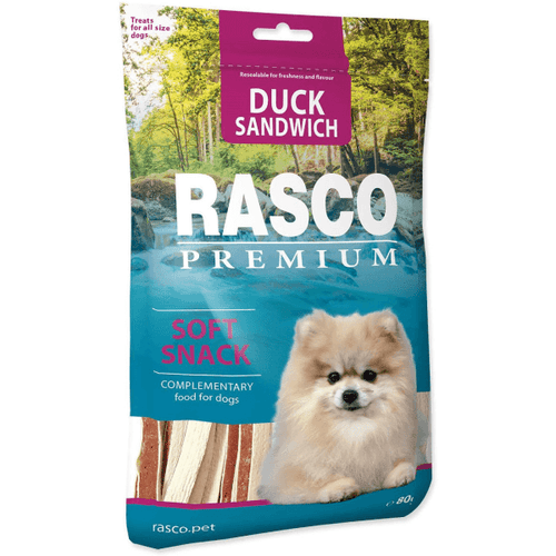 Recompense pentru caini Rasco Sandwich Rata 80g - Animax