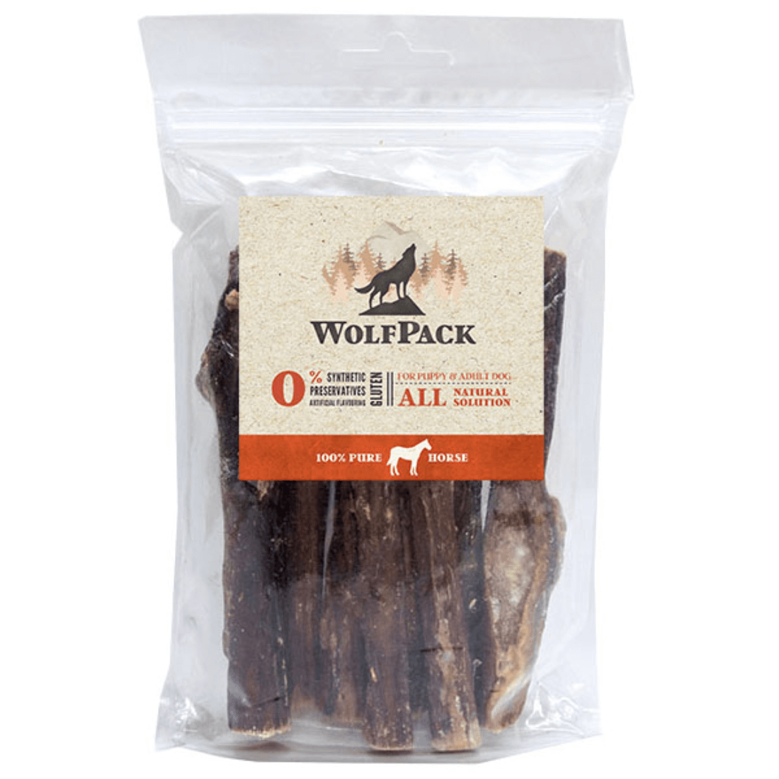 Recompense pentru caini WolfPack Esofag de cal 100gr - Animax