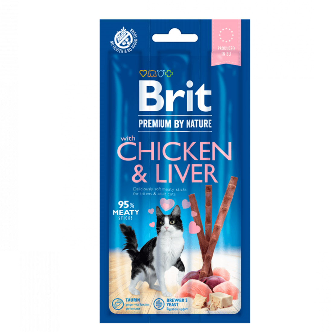 Recompense pentru pisici Brit Sticks Pui&Ficat 3buc 15g - Animax