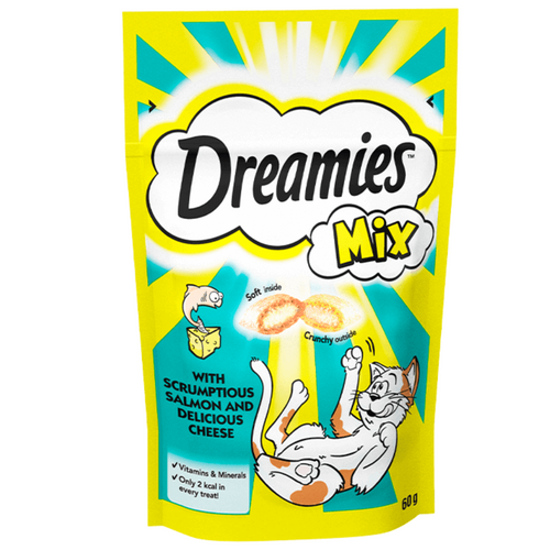 Recompense pentru pisici Dreamies Snack cu somon si branza 60g - Animax