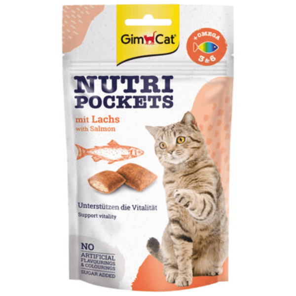 Recompense pentru pisici Gimcat Nutri Pockets cu somon 60g - Animax