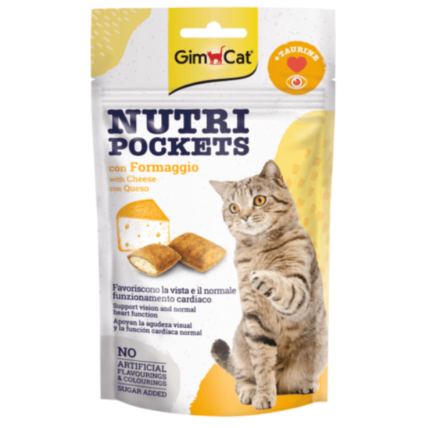 Recompense pentru pisici Gimpet Nutri Pockets cu branza si taurina 60 g - Animax
