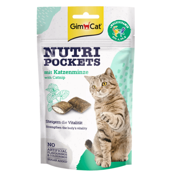 Recompense pentru pisici Gimpet Nutri Pockets cu iarba pisicii si multivitamine 60 g - Animax