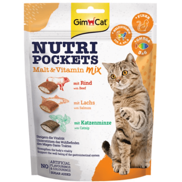 Recompense pentru pisici Gimpet Nutri Pockets cu malt si vitamine 150 g - Animax