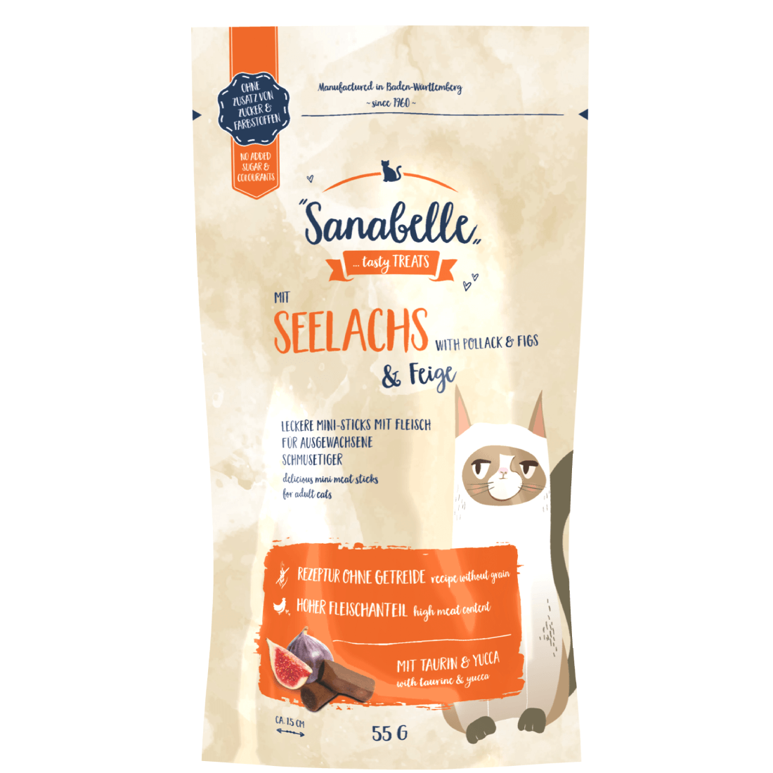 Recompense pentru pisici Sanabelle Peste si smochine 55g - Animax