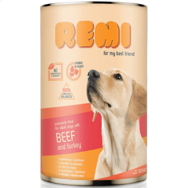 Hrana umeda pentru caini Remi Dog Vita&Curcan 1250g - Animax