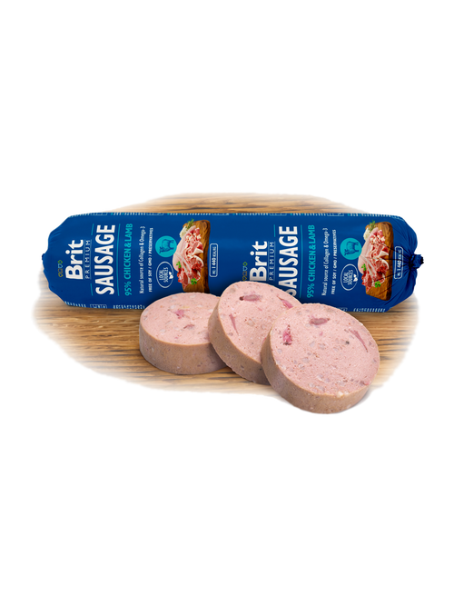 Salam pentru caini Brit Premium cu pui si miel 800 g - Animax