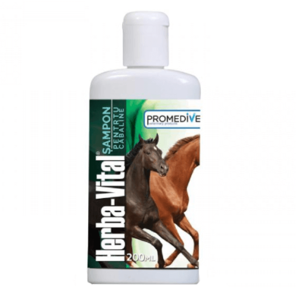 Shampoing Pour Chevaux Promedivet Herba-Vital 200ml - Anti-chute Et Anti-pellicules - Neuf En Emballage D'origine