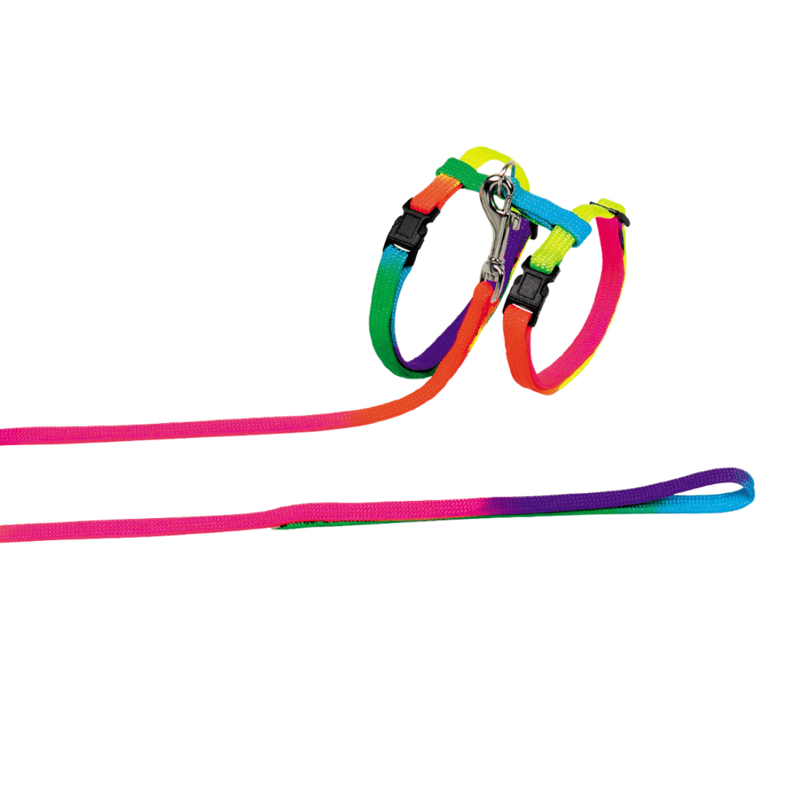Set lesa si zgarda pentru pisici Nobby Rainbow - Animax