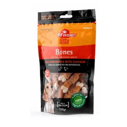 Snacks oase cu calciu si pui Tail Swingers 100g - Animax