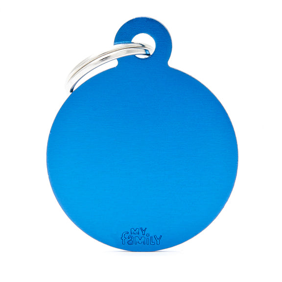 Medalion tag MyFamily Rotund Aluminiu L Blue 51735 - Animax