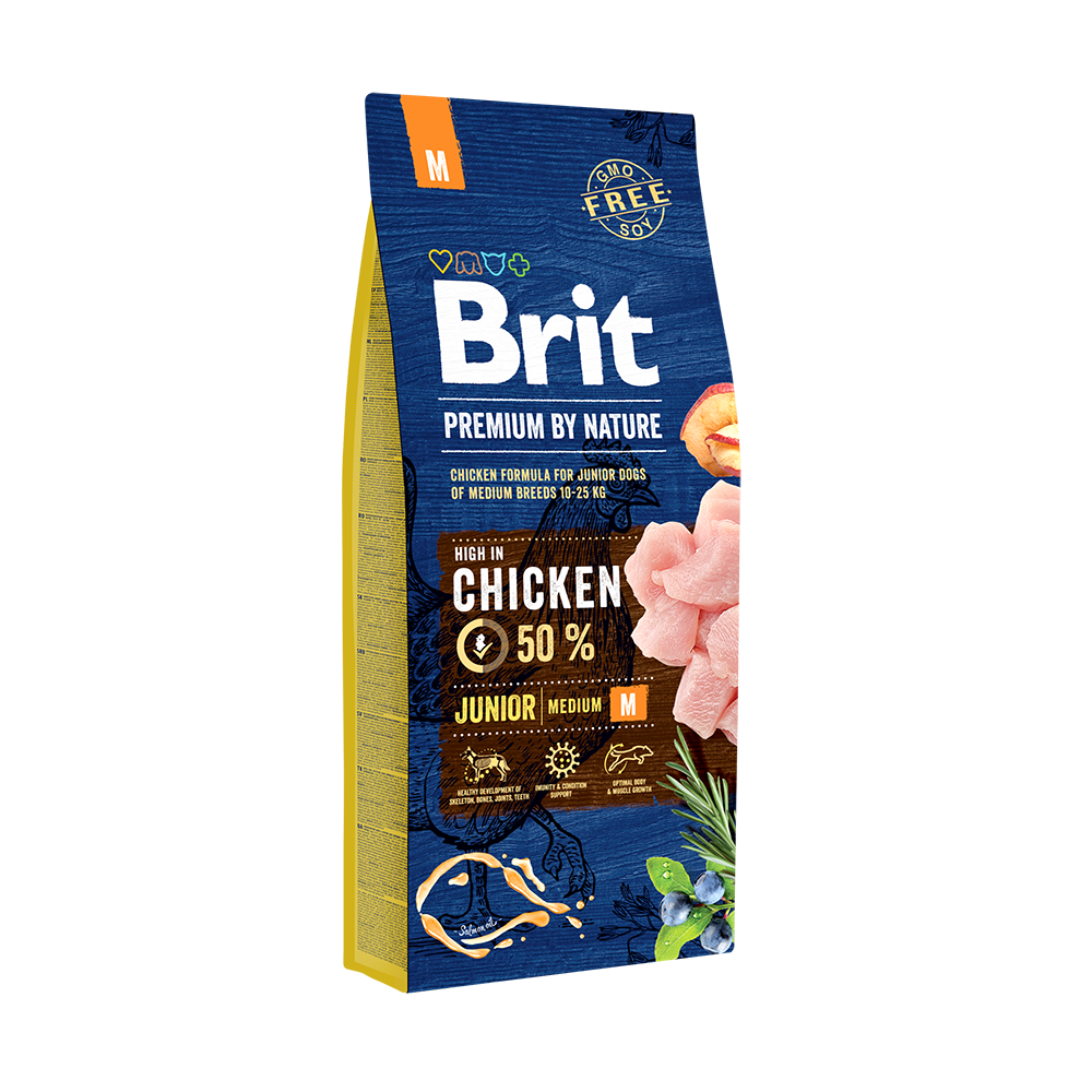 Hrana uscata pentru caini Brit Premium by Nature Junior M 15 Kg - Animax