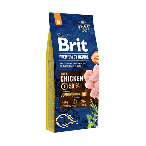 Hrana uscata pentru caini Brit Premium by Nature Junior M 15 Kg - Animax