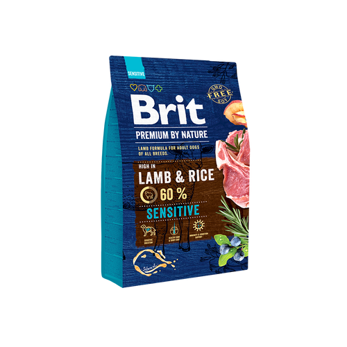 Hrana uscata pentru caini Brit Premium by Nature Sensitive Lamb 3Kg - Animax