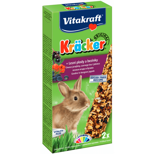 Baton pentru iepuri Vitakraft Kracker cu fructe si soc 112g - Animax