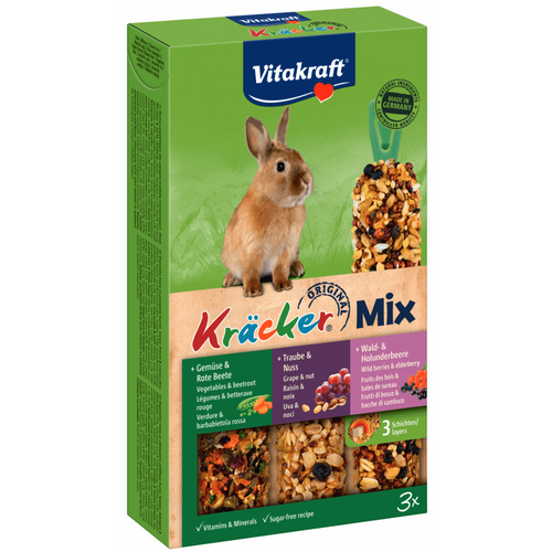 Baton pentru iepuri Vitakraft Kracker Trio Mix 168G - Animax