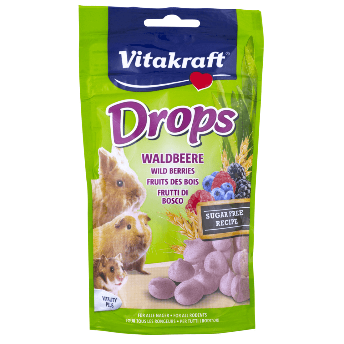 Drops pentru porcusori de Guineea Vitakraft Wild Berries 75g - Animax