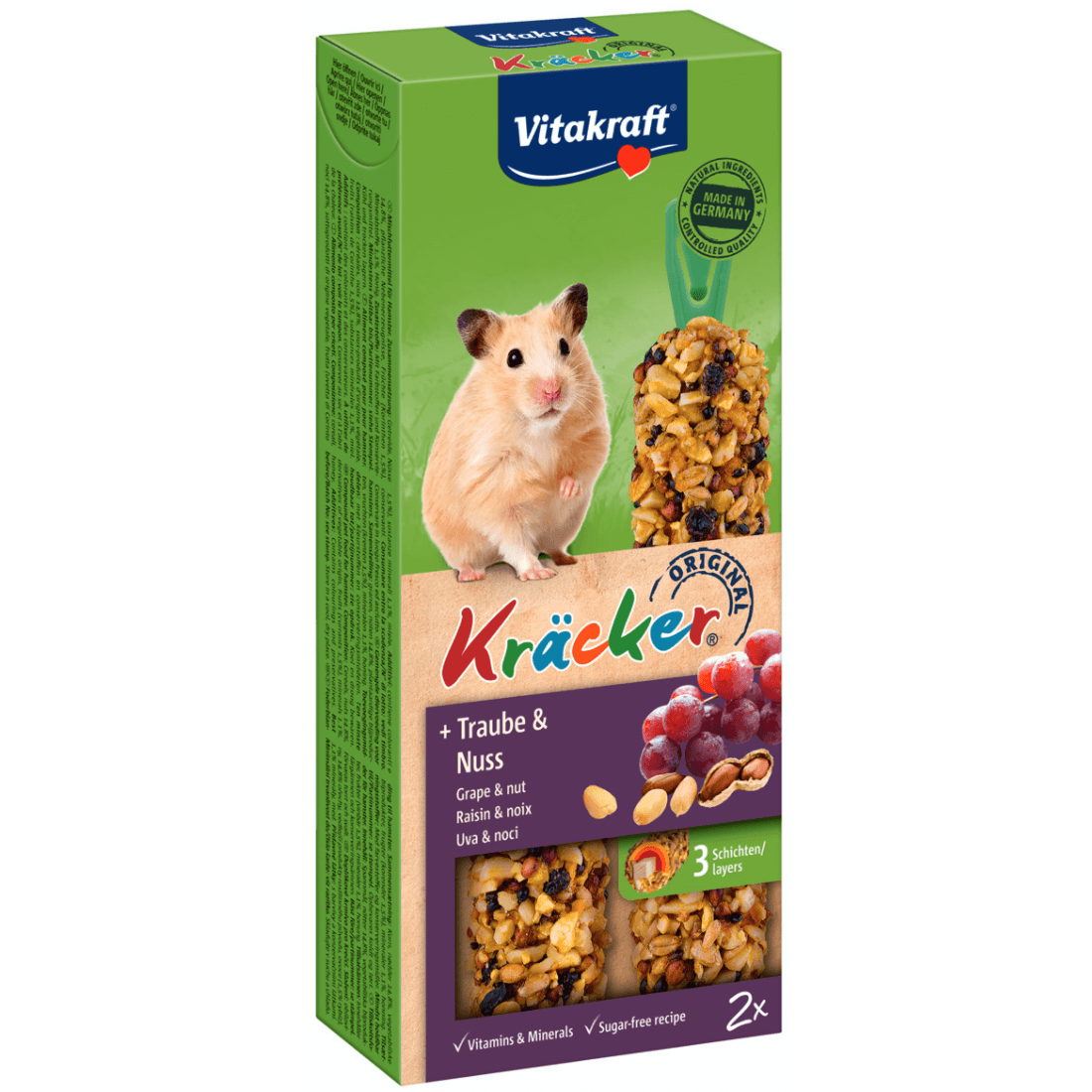 Baton pentru hamsteri Vitakraft Kracker cu nuci 112G - Animax