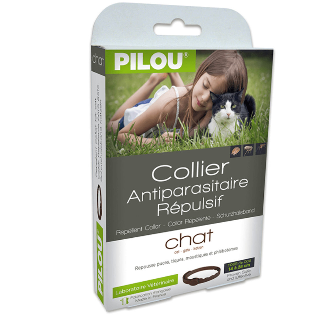 Zgarda antiparazitara pentru pisici Pilou 35cm - Animax