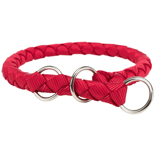 Zgarda coarda din nylon pentru caini Trixie M-L 43-51cm 18mm Rosu - Animax