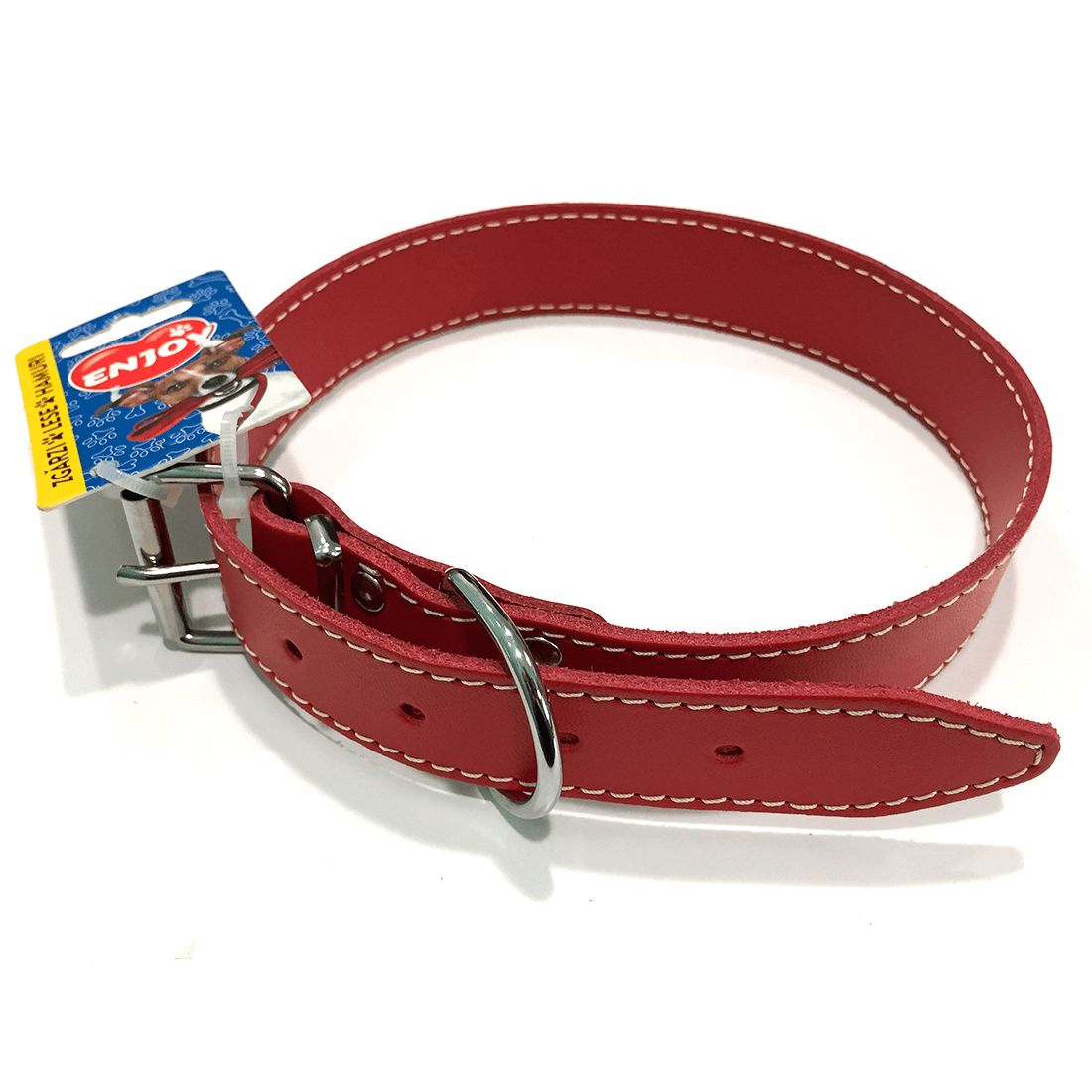 Zgarda din piele Enjoy XL Rosu 22x550mm - Animax
