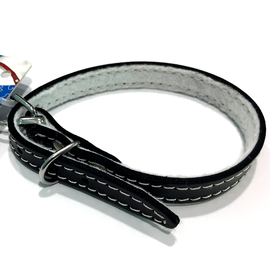 Zgarda din piele cu pasla Enjoy M Negru 14x400mm - Animax